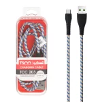 کابل شارژ ودیتا فست کنفی TSCO Type-C مدل TCC 203 - آبی کرم(گارانتی 12 ماهه TSCO)
