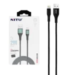 کابل شارژ فست 2 متری آیفون NITU مدل NC205 - مشکی (گارانتی 18 ماه تعویض نیکان همراه)