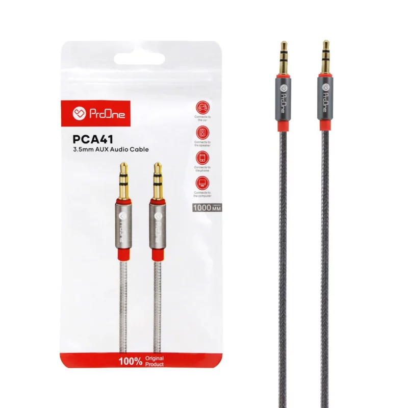 کابل صدا کنفی ProOne AUX مدل PCA41 - طوسی - تصویر 2