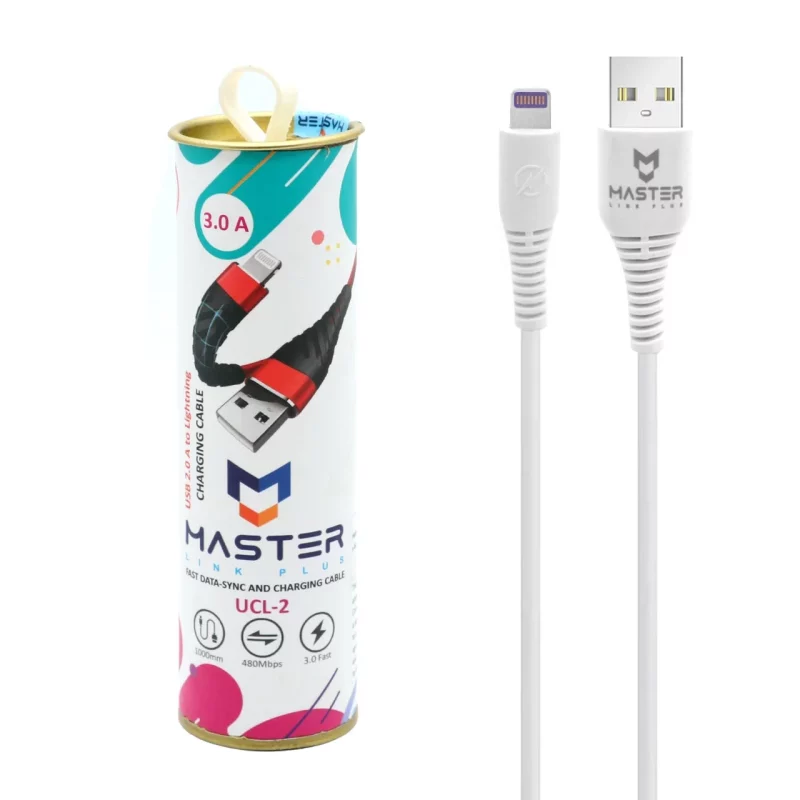 کابل شارژ فست آیفون MASTER مدل UCL-2 - سفید ( گارانتی یکساله شرکتی) - تصویر 2