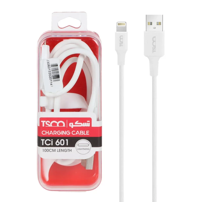 کابل شارژ و دیتا فست آیفون TSCO مدل Tci 601 - سفید(گارانتی 12 ماهه TSCO) - تصویر 2