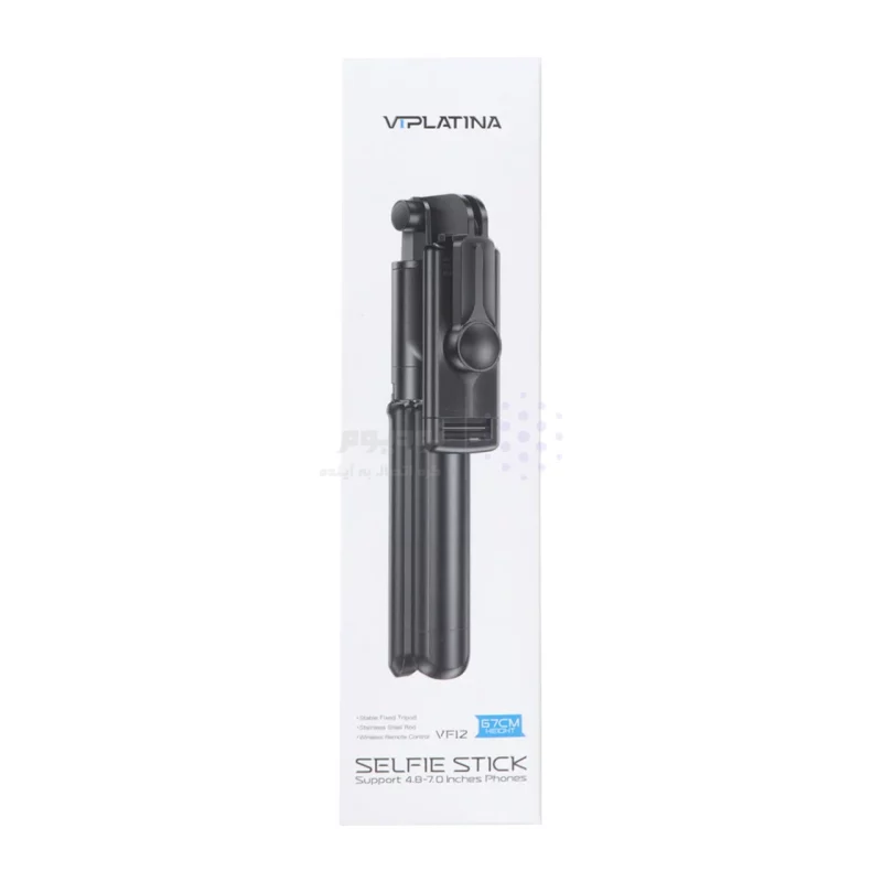 مونوپاد و سه‌پایه نگهدارنده گوشی موبایل VIPLATINA مدل VF12 ، ریموت‌دار، ارتفاع 67 سانتی‌متر - رنگ مشکی - تصویر 7
