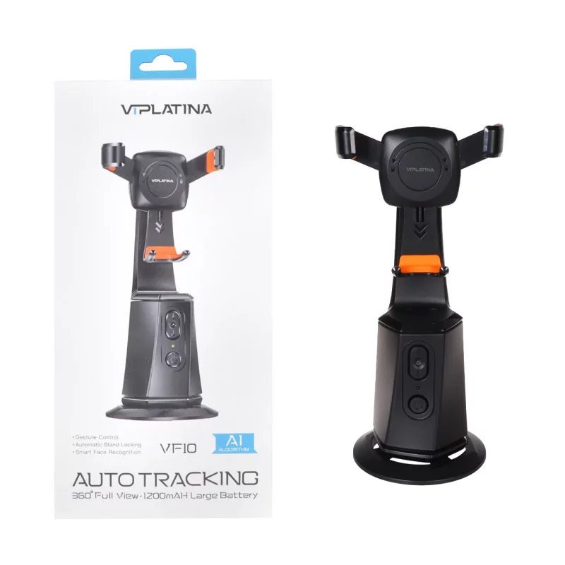 پایه نگه دارنده گوشی موبایل با قابلیت تعقیب سوژه VIPLATINA مدل VF10 - مشکی (گارانتی 18 ماه تعویض نیکان همراه) - تصویر 2