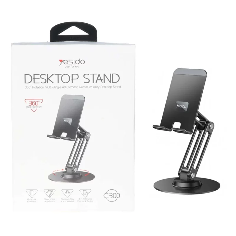 هولدر گوشی موبایل و تبلت رومیزی Yesido مدل C300 - مشکی (گارانتی 18 ماه تعویض نیکان همراه) - تصویر 2