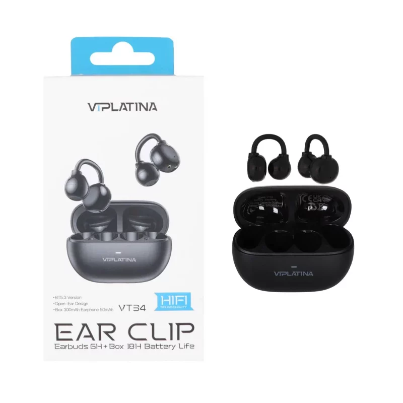 ایرفون بی سیم VIPLATINA مدل VT34 - مشکی (گارانتی 18 ماه تعویض نیکان همراه) - تصویر 2