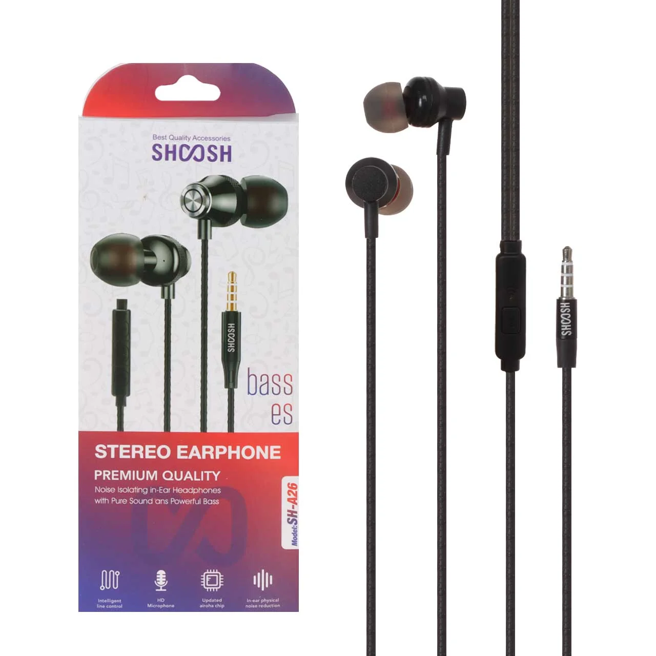 1593-1656288-1 هندزفری باسیم Shoosh مدل SH-A26 - مشکی - SMO - تصویر 1