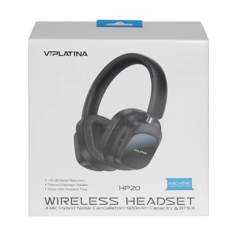 هدفون بی سیم VIPLATINA مدل HP20 ANC+ENC - مشکی (گارانتی 18 ماه تعویض نیکان همراه) - تصویر 4