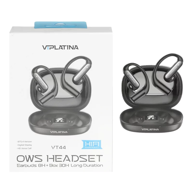 ایرفون بی سیم VIPLATINA مدل VT44 - مشکی (گارانتی 18 ماه تعویض نیکان همراه) - تصویر 2