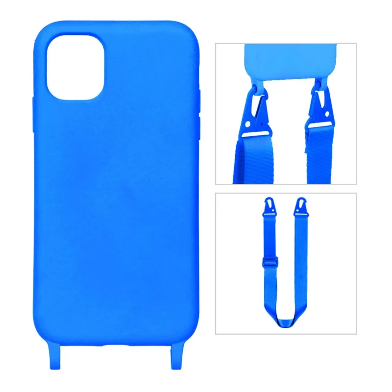 قاب CrossBody با بند لندیار Apple iPhone 11 - آبی - تصویر 2