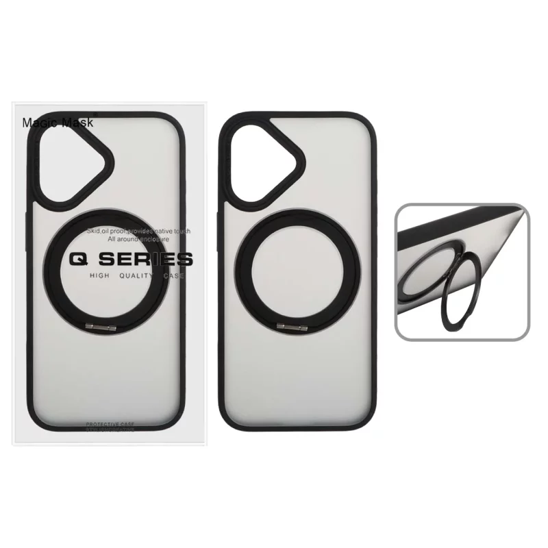 قاب اورجینال Magic Mask استند چرخشی Magsafe مدل Apple iPhone 16 - مشکی (پک دار) - تصویر 2