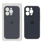 قاب سیلیکونی پاک کنی محافظ لنزدار اورجینال Apple iPhone 16 Pro - سرمه ای تیره (پک اصلی)
