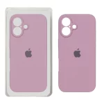 قاب سیلیکونی پاک کنی محافظ لنزدار اورجینال Apple iPhone 16 - بنفش کدر (پک اصلی)