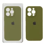 قاب سیلیکونی پاک کنی محافظ لنزدار اورجینال Apple iPhone 16 Pro - سبز زیتونی (پک اصلی)