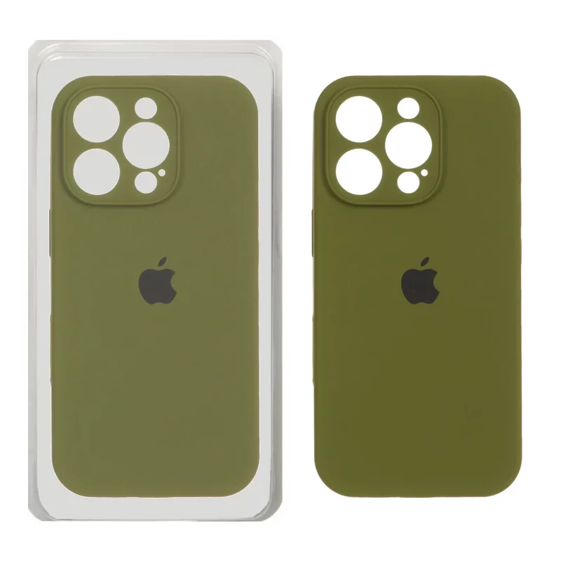 قاب سیلیکونی پاک کنی محافظ لنزدار اورجینال Apple iPhone 16 Pro - سبز زیتونی (پک اصلی) - تصویر 2