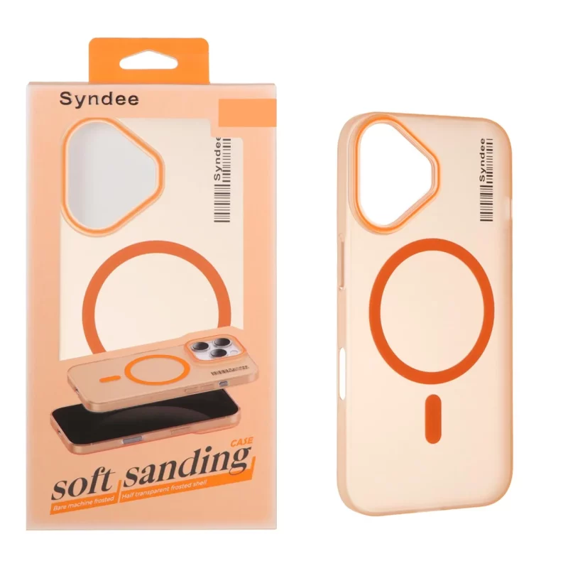 قاب اورجینال Syndee پشت مات MagSafe مدل Apple iPhone 16 - نارنجی (پک دار) - تصویر 2