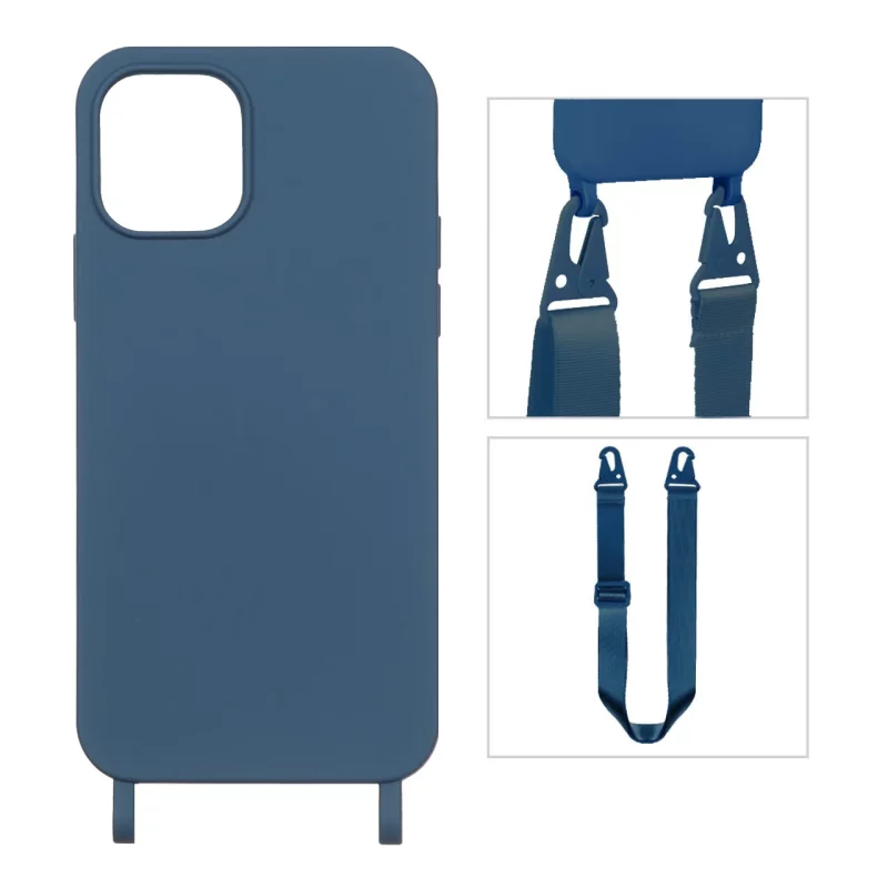 قاب CrossBody با بند لندیار Apple iPhone 11 Pro - آبی تیره - تصویر 2