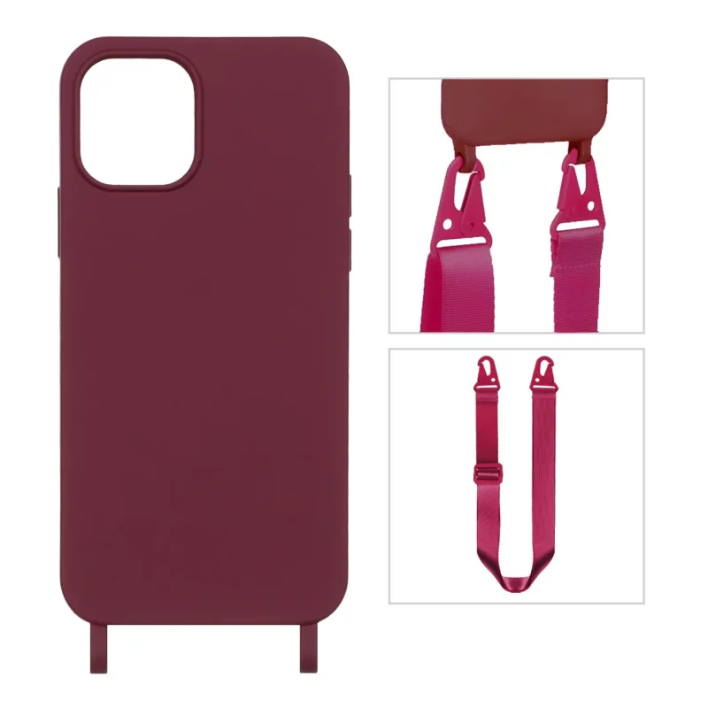 قاب CrossBody با بند لندیار Apple iPhone 11 Pro - زرشکی - تصویر 2