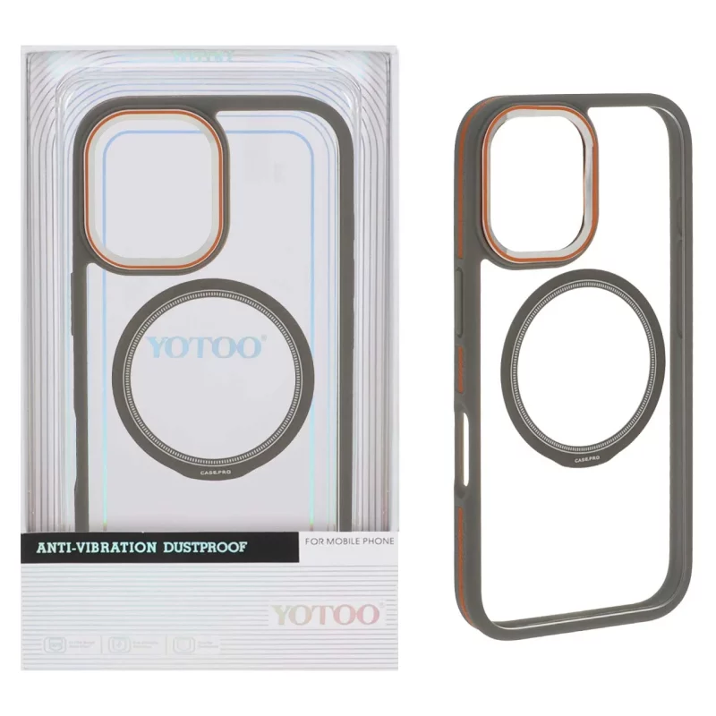 قاب اورجینال Yotoo شفاف MagSafe لنز فلزی Apple iPhone 16 - خاکستری (پک دار) - NTC - تصویر 2
