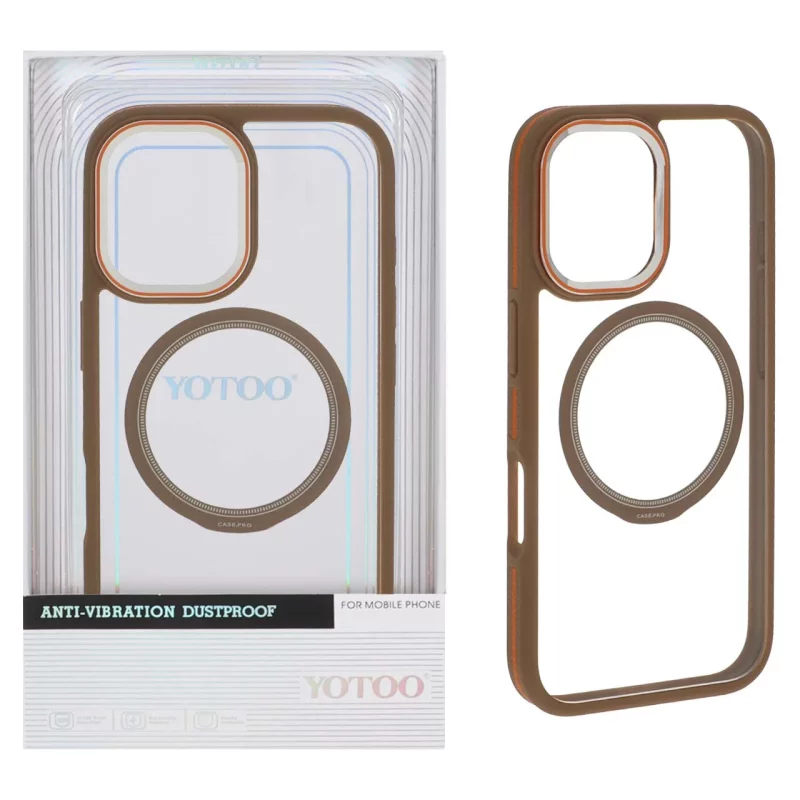 قاب اورجینال Yotoo شفاف MagSafe لنز فلزی Apple iPhone 16 - صحرایی (پک دار) - NTC - تصویر 2
