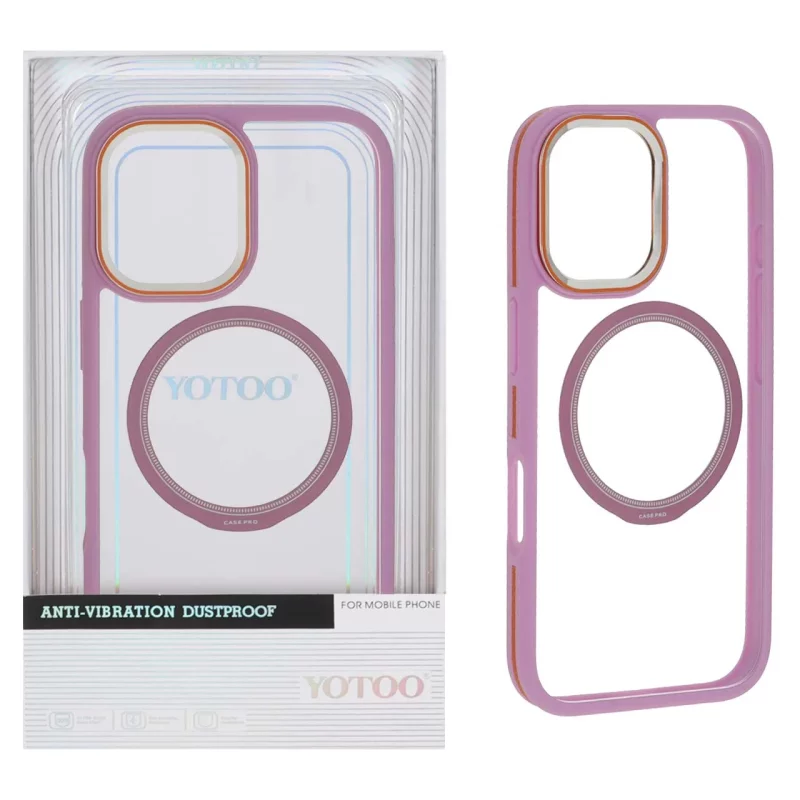 قاب اورجینال Yotoo شفاف MagSafe لنز فلزی Apple iPhone 16 - یاسی (پک دار) - NTC - تصویر 2