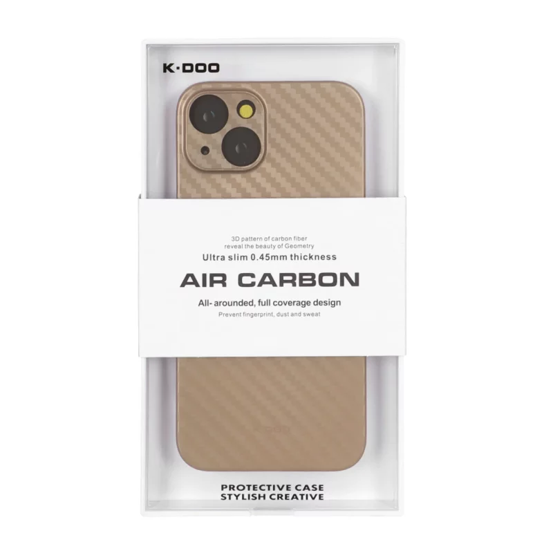 قاب محافظ لنزدار Original KDoo Air Carbon مدل Apple iPhone 13 / iPhone 14 - طلایی ( پک دار) - NTC - تصویر 2