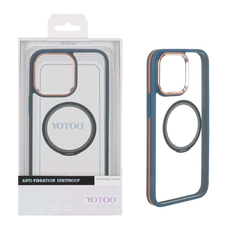 قاب اورجینال Yotoo شفاف MagSafe لنز فلزی Apple iPhone 15 Pro Max - سرمه ای (پک دار) - NTC - تصویر 2