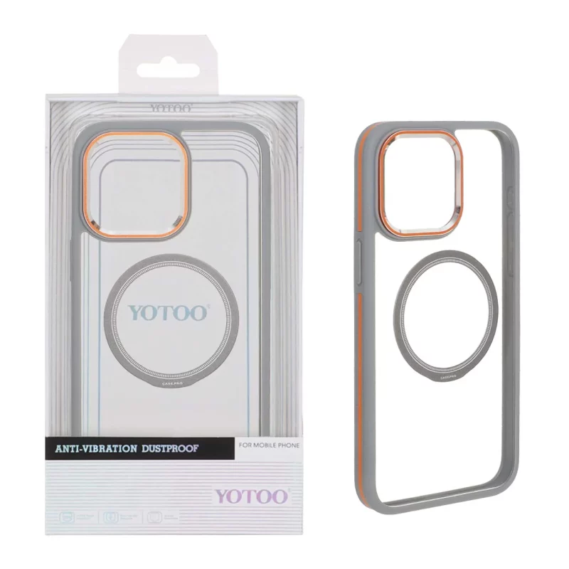 قاب اورجینال Yotoo شفاف MagSafe لنز فلزی Apple iPhone 15 Pro Max - خاکستری (پک دار) - NTC - تصویر 2