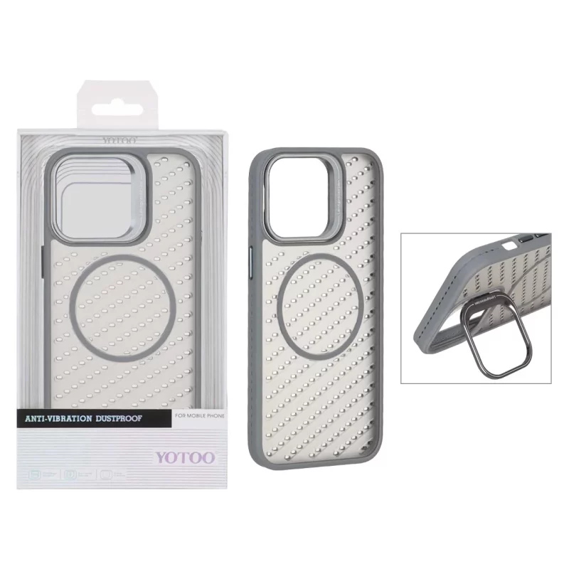 قاب اورجینال Yotoo مات MagSafe استندشو Apple iPhone 15 Pro Max - خاکستری (پک دار) - NTC - تصویر 2