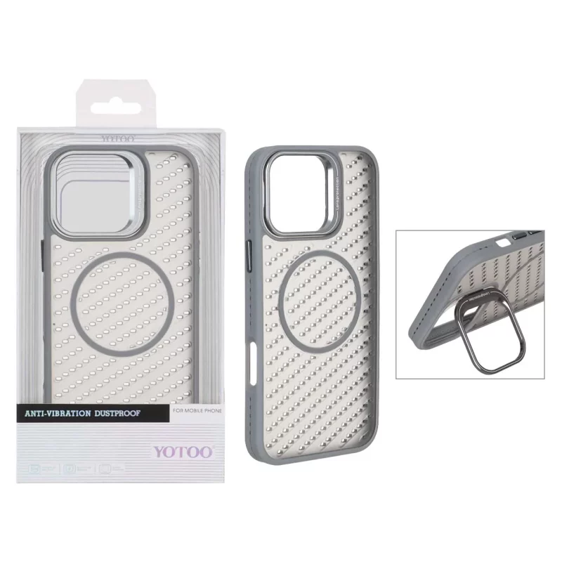 قاب اورجینال Yotoo مات MagSafe استندشو Apple iPhone 16 Pro Max - خاکستری (پک دار) - NTC - تصویر 2