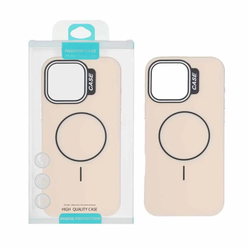 قاب طرح سیلیکون Magsafe پاستیلی Apple iPhone 16 Pro Max - کرم (پک دار) - تصویر 2