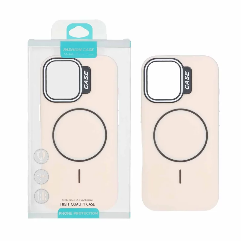 قاب طرح سیلیکون Magsafe پاستیلی Apple iPhone 17 - کرم (پک دار) - تصویر 2