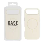 قاب سیلیکونی پاک کنی اورجینال درجه یک MagSafe مدل Apple iPhone 17 Air - کرم (پک دار)