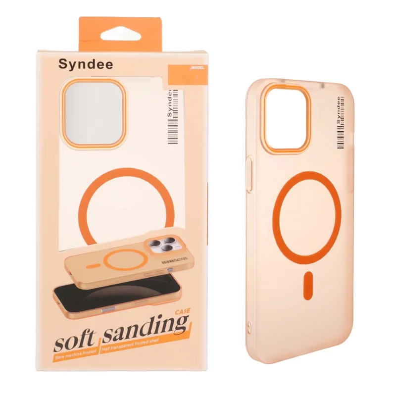 قاب اورجینال Syndee پشت مات MagSafe مدل Apple iPhone 12 Pro Max - نارنجی (پک دار ) - تصویر 2