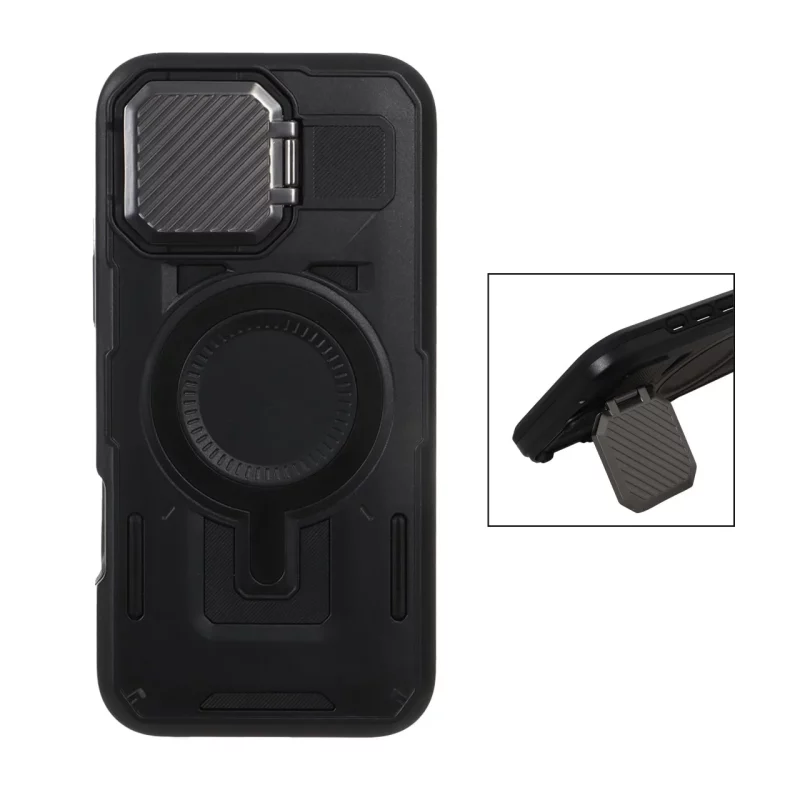 قاب Defender پشت سخت محافظ لنزدار فلزی مدل Apple iPhone 16 Pro Max - مشکی - NTC - تصویر 2