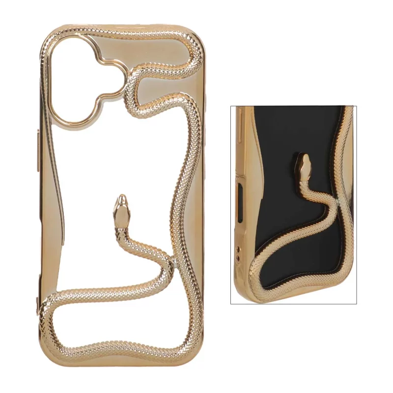 قاب الکتروپلیتینگ Snake مدل Apple iPhone 17 - طلایی - تصویر 2
