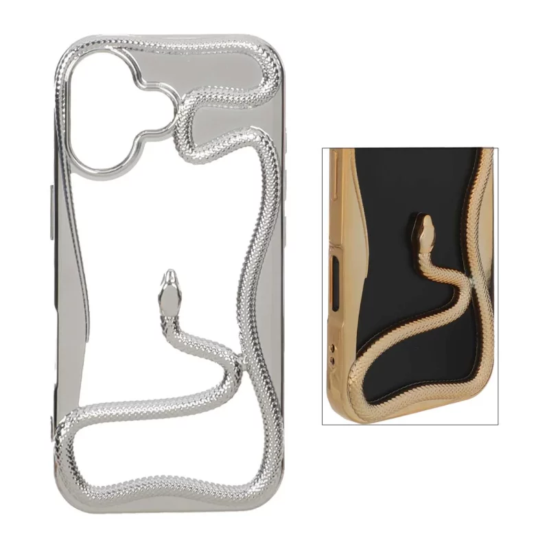 قاب الکتروپلیتینگ Snake مدل Apple iPhone 17 - نقره ای - تصویر 2