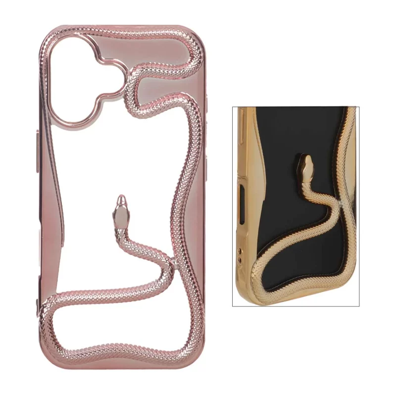 قاب الکتروپلیتینگ Snake مدل Apple iPhone 17 - رزگلد - تصویر 2