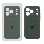 قاب سیلیکونی پاک کنی محافظ لنزدار اورجینال Apple iPhone 17 Pro - سبز تیره (پک اصلی)