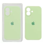 قاب سیلیکونی پاک کنی محافظ لنزدار اورجینال Apple iPhone 17 - سبز مغز پسته ای (پک اصلی)