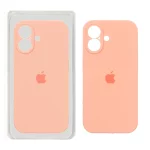 قاب سیلیکونی پاک کنی محافظ لنزدار اورجینال Apple iPhone 17 - نارنجی روشن (پک اصلی)