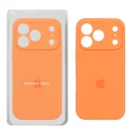 قاب سیلیکونی پاک کنی محافظ لنزدار اورجینال Apple iPhone 17 Pro - نارنجی (پک اصلی)