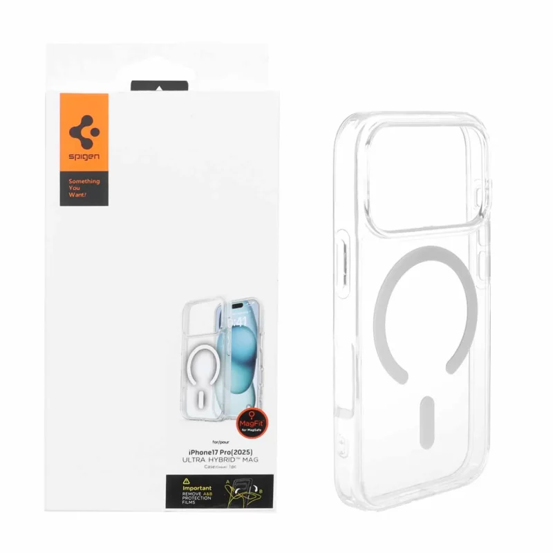 قاب اورجینال Spigen ULTRA HYBRID MagSafe مدل Apple iPhone 17 Pro - شفاف (پک دار) - تصویر 2