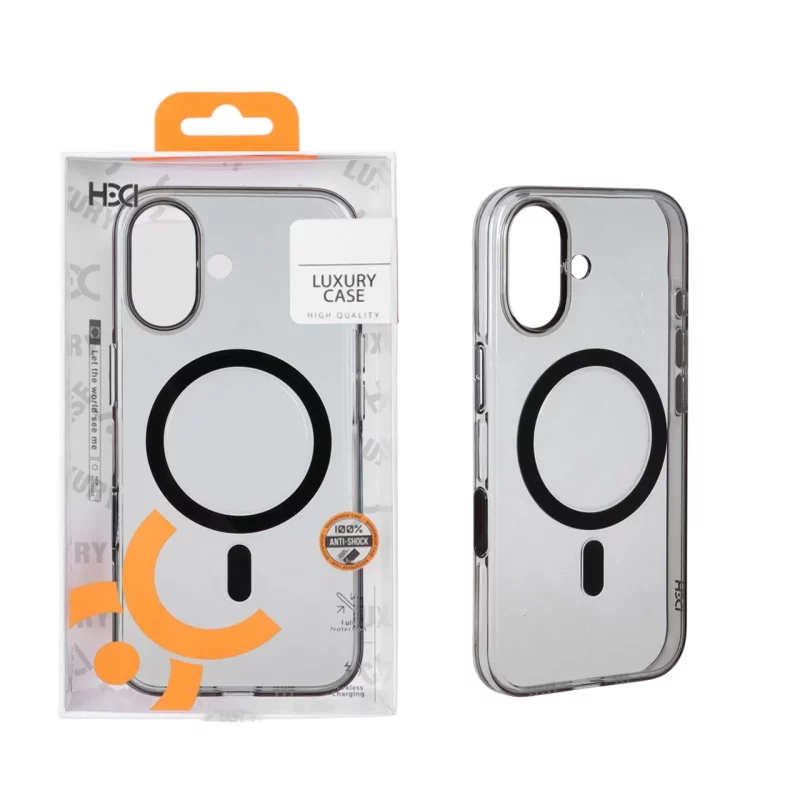 قاب اورجینال HDD شفاف کریستالی MagSafe مدل Apple iPhone 17 - مشکی (پک دار) - تصویر 2