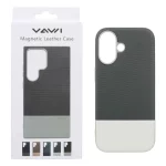 قاب Vawi چرمی دو تکه MagSafe مدل Apple iPhone 16 - کرم (پک دار)