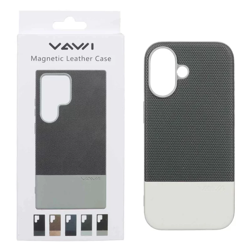 قاب Vawi چرمی دو تکه MagSafe مدل Apple iPhone 16 - کرم (پک دار) - تصویر 2