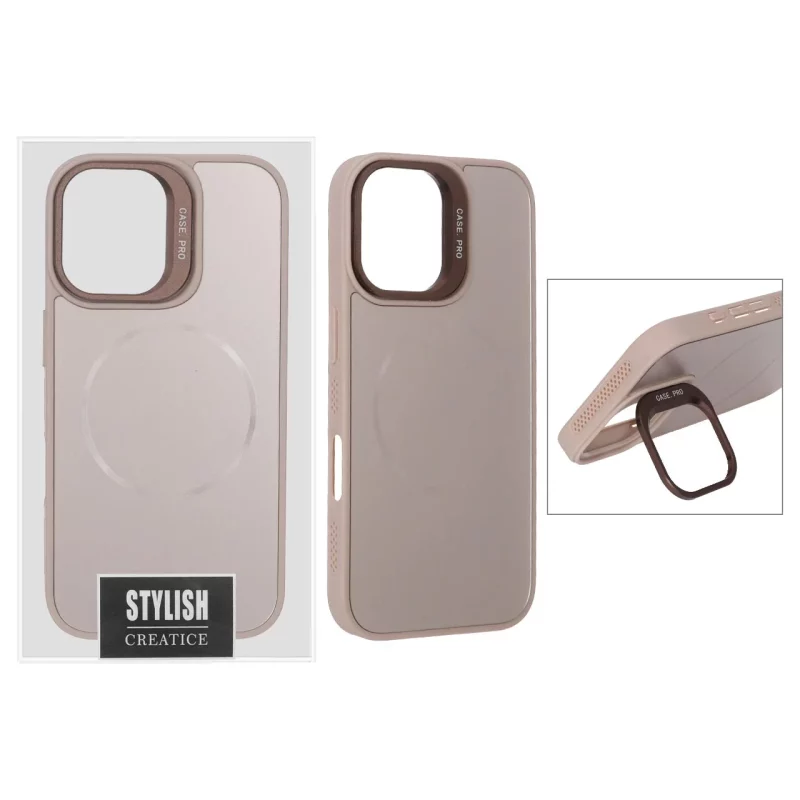 قاب اورجینال PVD Case Pro استندشو MagSafe مدل Apple iPhone 16 - صورتی چرک (پک دار) - تصویر 2