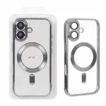 قاب اورجینال الکترواستاتیک Magsafe لنز گلس دار Apple iPhone 17 - نقره ای (پک دار)