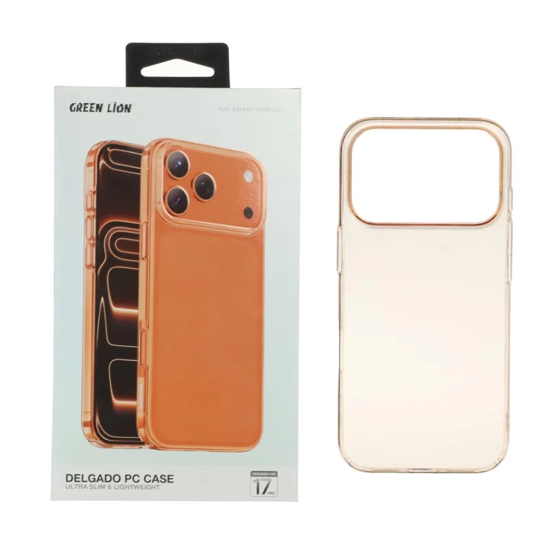 قاب اورجینال Green Lion شفاف Delgado Pc Case مدل Apple iPhone 17 Pro - نارنجی (پک دار) - تصویر 2