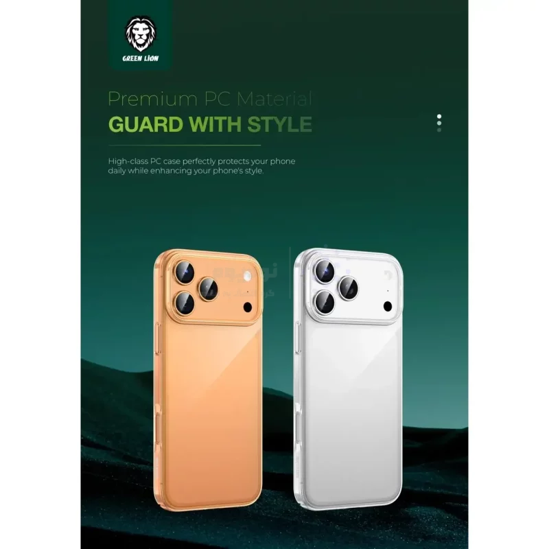 قاب اورجینال Green Lion شفاف Delgado Pc Case مدل Apple iPhone 17 Pro - نارنجی (پک دار) - تصویر 5
