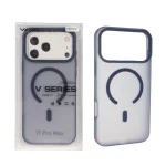 قاب اورجینال VAWI سیلیکونی پاستیلی MagSafe مدل Apple iPhone 17 Pro Max - سرمه ای (پک دار)